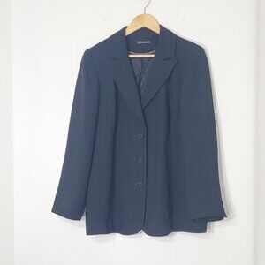 Studio Plus Black Beaded Button Details Business Casual Button Down Blazer Plus
